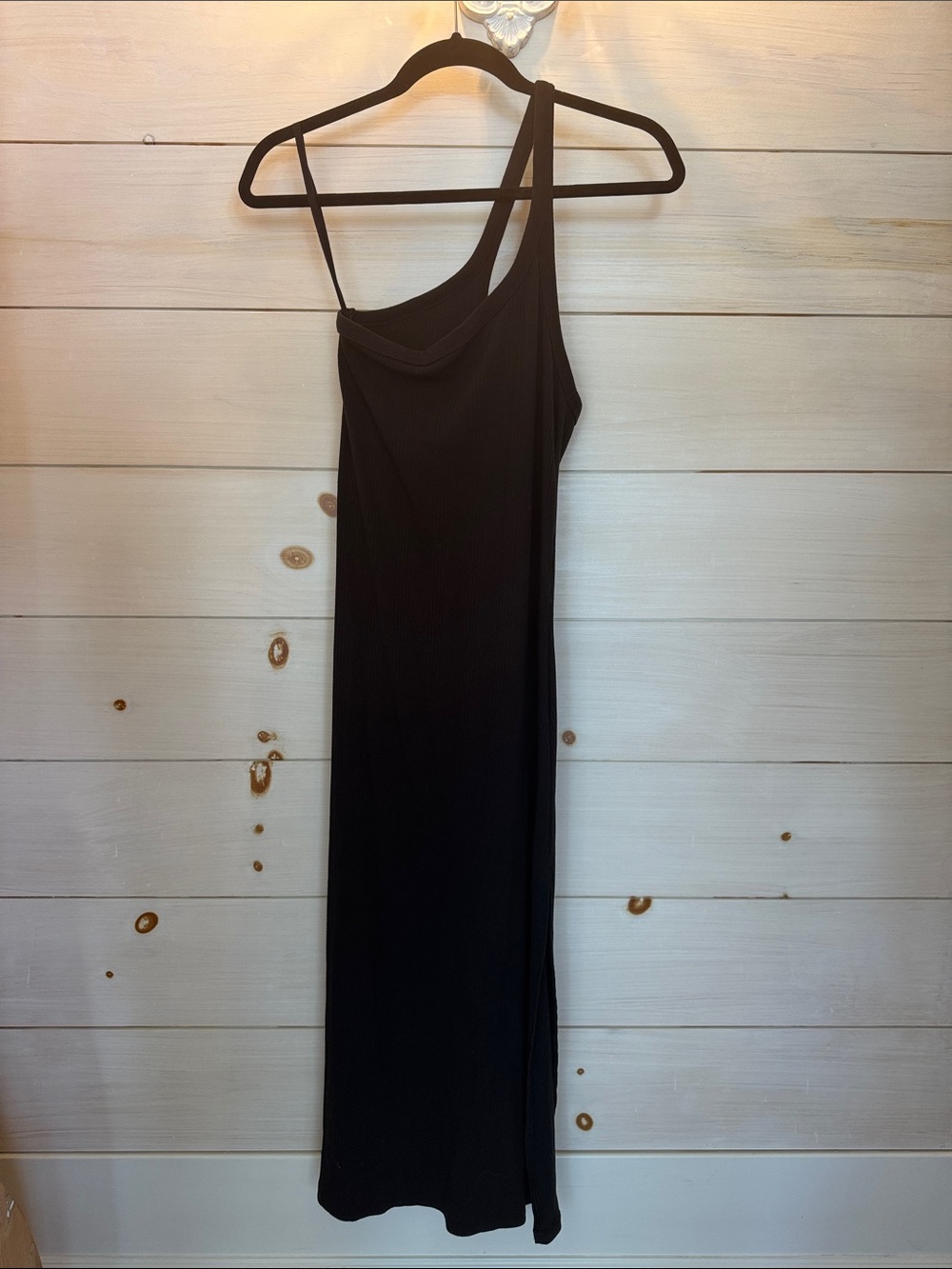 aerie Black One-Shoulder Maxi Dress